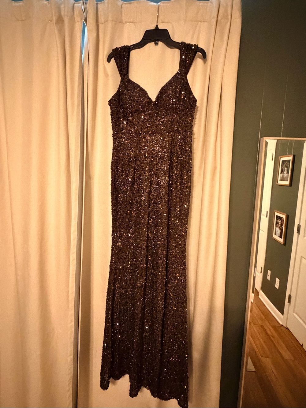 Sequin Evening Gown - Sparkling Brown Formal Dress